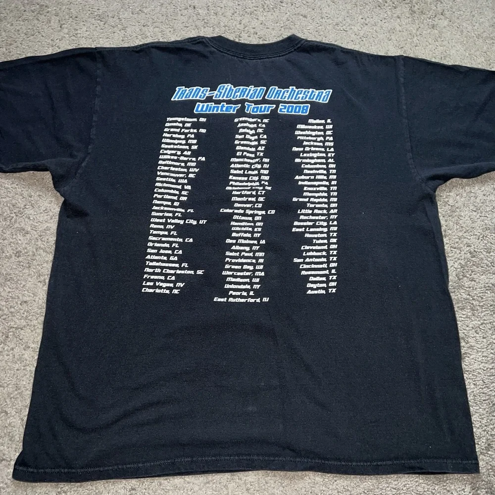 VINTAGE Trans Siberian Orchestra Tour Shirt Adult XL Black 2008 Concert Mens - Picture 7 of 7